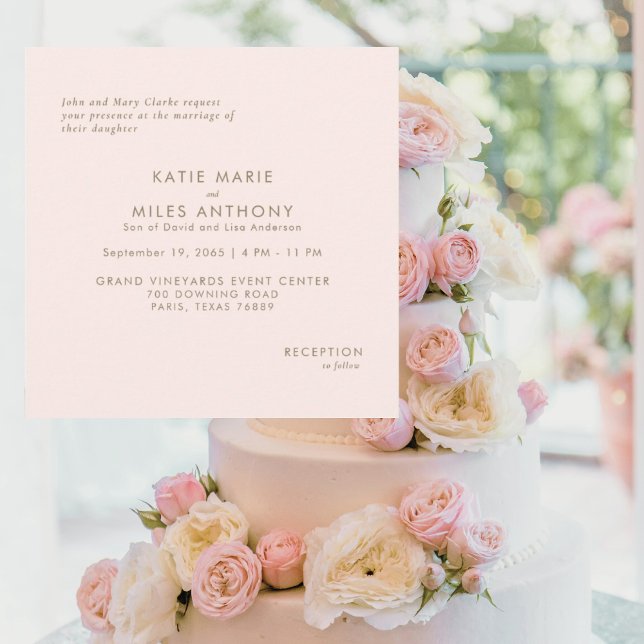 Simply Modern Blush Minimalist Square Wedding  (Creator Uploaded)
