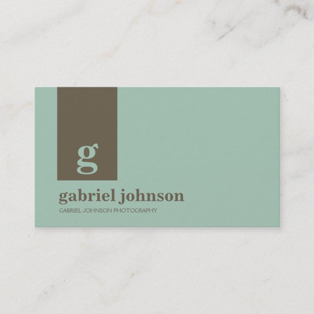 Simply Modern Business Card - Blue/Brown (Front)
