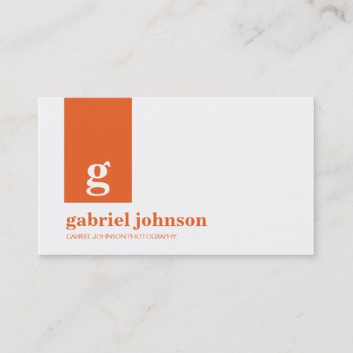 Simply Modern Business Card - Orange/White