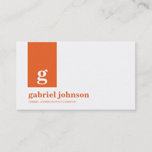 Customizable Simply Modern Business Card - Orange/White
