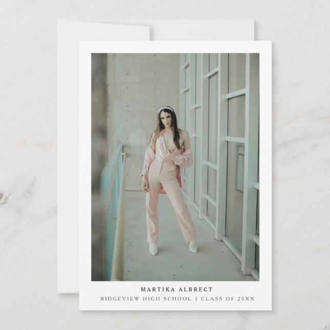 Simply Modern Graduation Photo Card (Front)