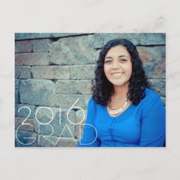 Simply Modern Graduation Photocard Invitation Postcard by KaleenaRae at Zazzle