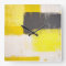 'Simply Modern' Gray and Yellow Abstract Art Clock