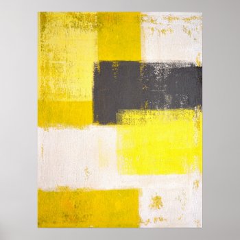 'simply Modern' Grey And Yellow Abstract Art Poster by T30Gallery at Zazzle