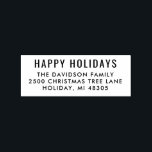 Simply Modern Happy Holidays Return Address Rubber Stamp<br><div class="desc">Simply modern return address design includes a "Happy Holidays" greeting with custom return address text that can be fully personalized.</div>