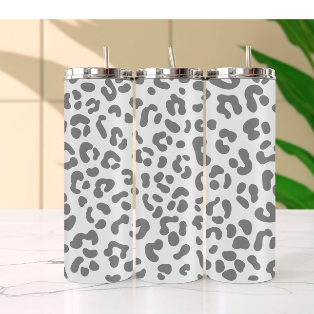 simply modern leopard print cheetah gray insulated tumbler (Creator Uploaded)