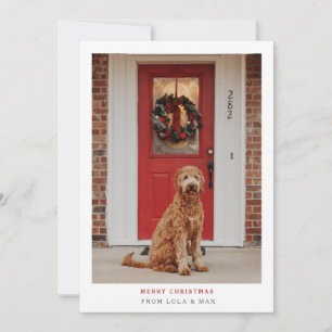 Simply Modern Merry Christmas Dog Photo Card