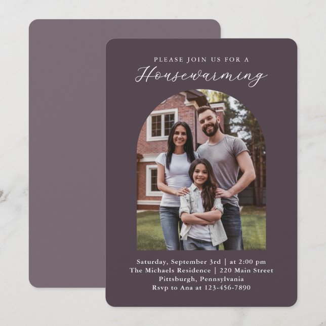 Simply Modern New Home Housewarming Photo Invite (Front/Back)