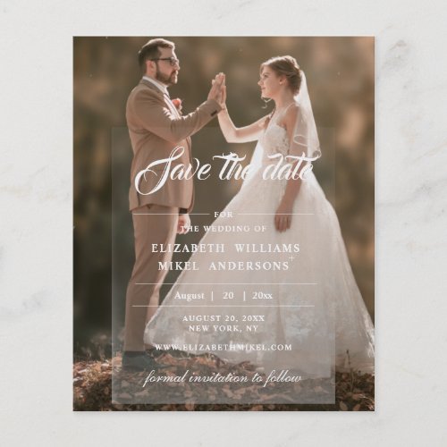 Simply Modern Photo Front  Back Save the Date  Fl Flyer