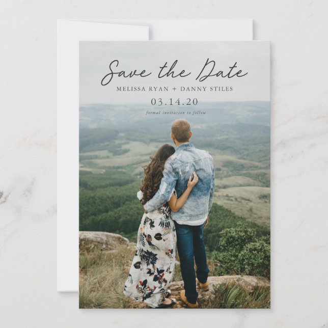 Simply Modern Photo Save the Date Cards (Front)