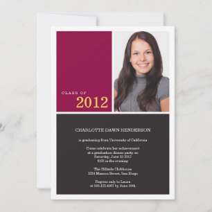 Simply modern red graduation class of invitation