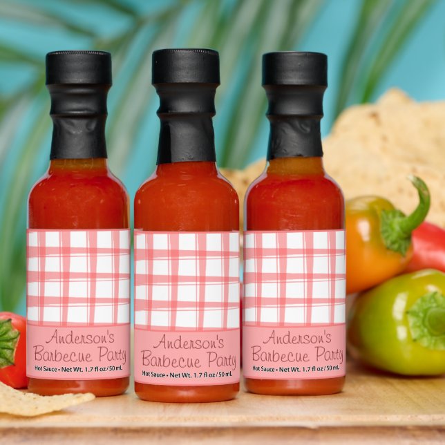 Simply Modern Red Lattice Design Hot Sauces (Multi)