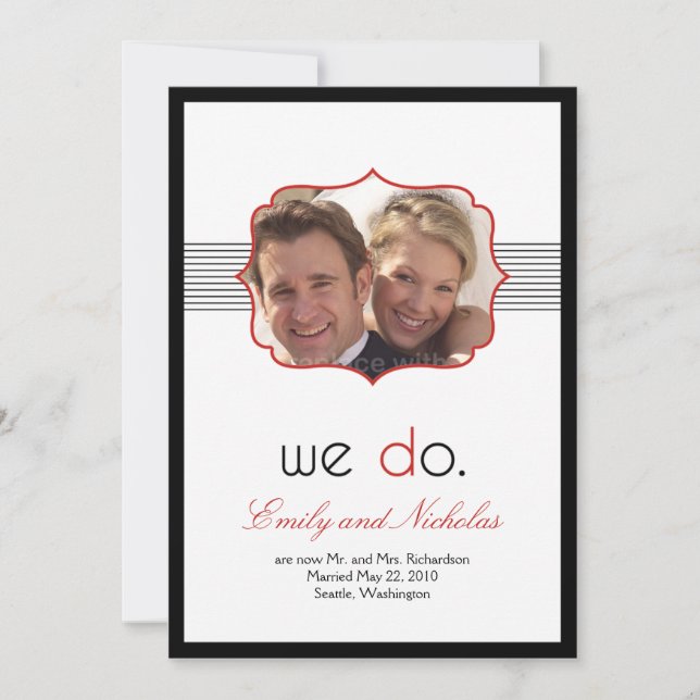 Simply Modern Wedding Announcement (Front)