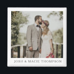 Simply Modern  Wedding Photo Card Magnet<br><div class="desc">This wedding magnet is perfect for showcasing your favorite wedding photos.  The front has a large opening for your main photo and options to personalize with your names.</div>