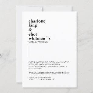 Simply modern white, black invitation