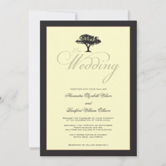 Simply Nature Black Tree Formal Wedding Invitation