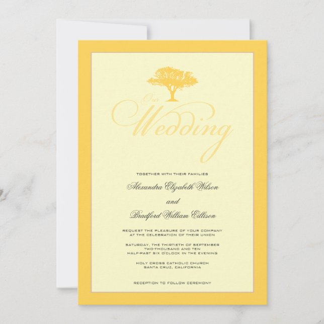 Simply Nature Lemon Tree Formal Wedding Invitation (Front)