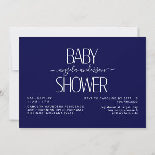 Simply Navy Baby Shower Invitation