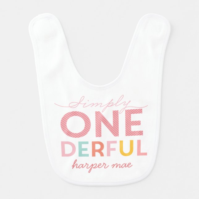 SIMPLY ONEDERFUL WONDERFUL BABY BIB (Front)