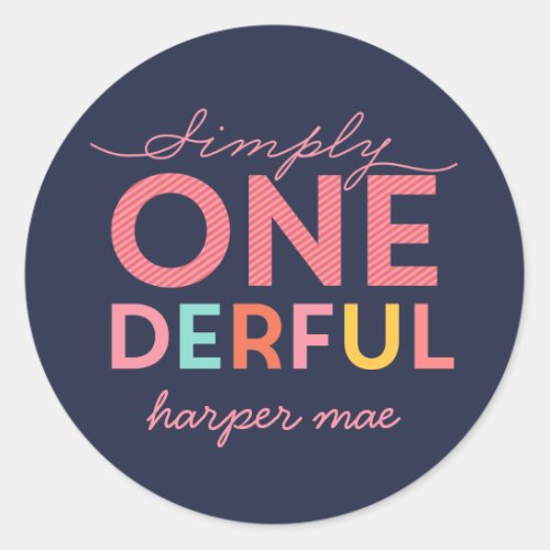 SIMPLY ONEDERFUL WONDERFUL brighter Classic Round Sticker