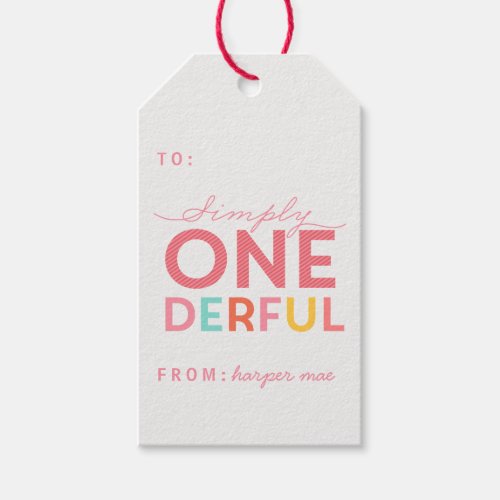 SIMPLY ONEDERFUL WONDERFUL GIFT TAGS