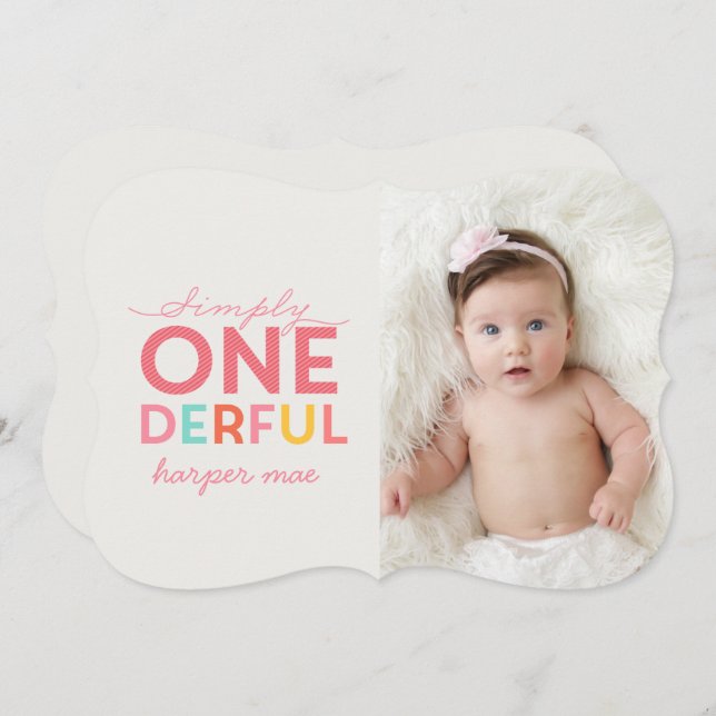 SIMPLY ONEDERFUL WONDERFUL INVITATION (Front/Back)