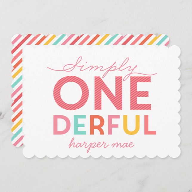 SIMPLY ONEDERFUL WONDERFUL INVITATION (Front/Back)