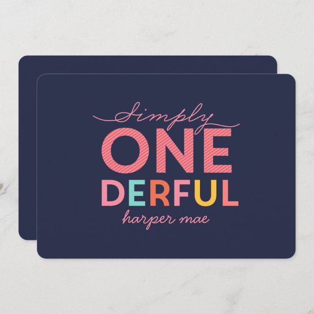 SIMPLY ONEDERFUL WONDERFUL INVITATION (Front/Back)