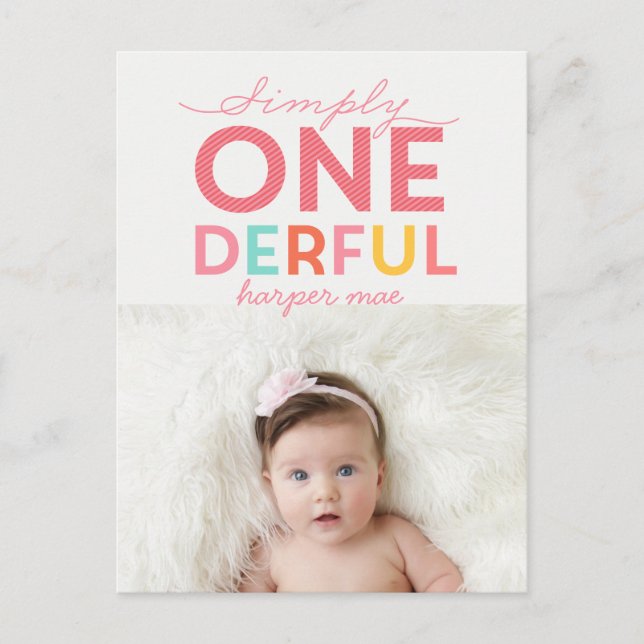 SIMPLY ONEDERFUL WONDERFUL POSTCARD (Front)