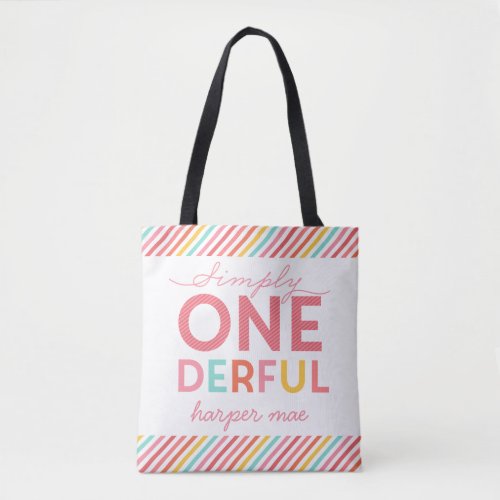 SIMPLY ONEDERFUL WONDERFUL RAINBOW TOTE BAG