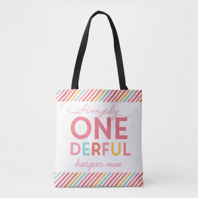 SIMPLY ONEDERFUL WONDERFUL RAINBOW TOTE BAG (Front)
