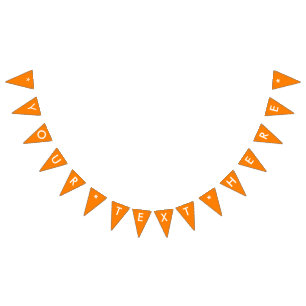 Simply Orange Solid Color Customize It Bunting Flags