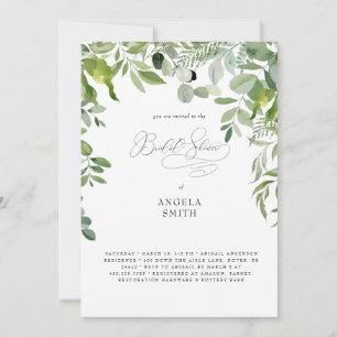 Simply Organic Greenery Bridal Shower Invitation