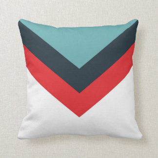 Simply Pattern Red Blue White Throw Pillow