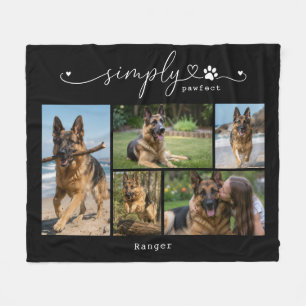 Simply Pawfect Black Pet Five Photo Keepsake Fleece Blanket