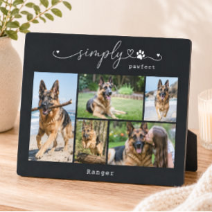 Simply Pawfect Black Pet Five Photo Keepsake Plaque