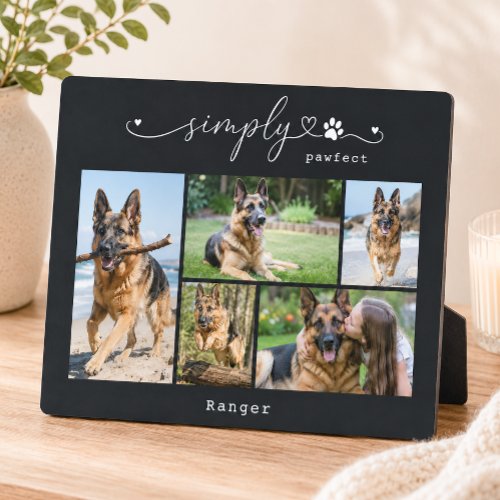 Simply Pawfect Black Pet Five Photo Keepsake Plaque