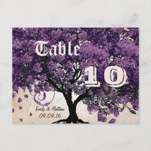 Simply Peachy Purple Heart Leaf Tree Table Number