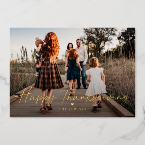 Simply Penned Foil Thanksgiving Photo Card