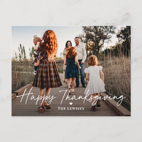 Simply Penned Thanksgiving Photo Card Postcard