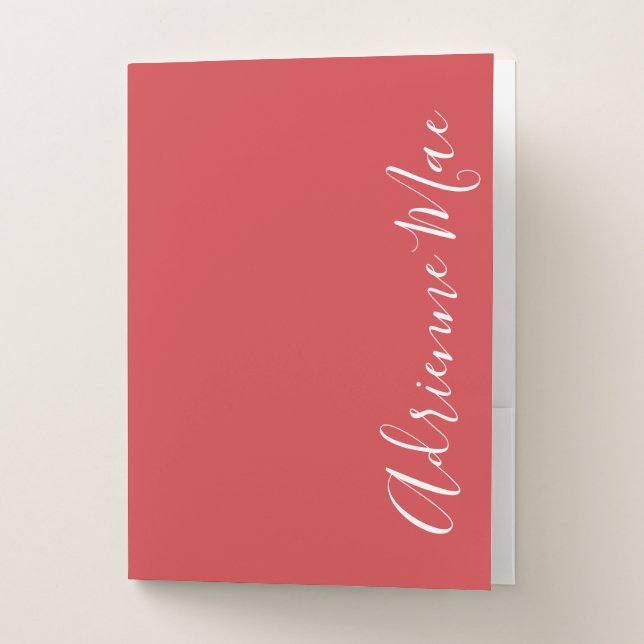 Simply Personalized Flame Red Pocket Folder (Front)