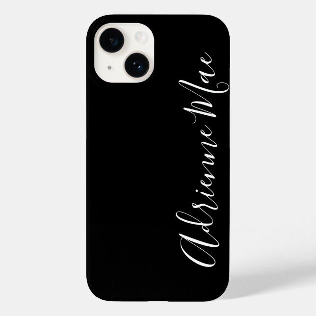 Simply Personalized Modern Script Black Case-Mate iPhone Case (Back)