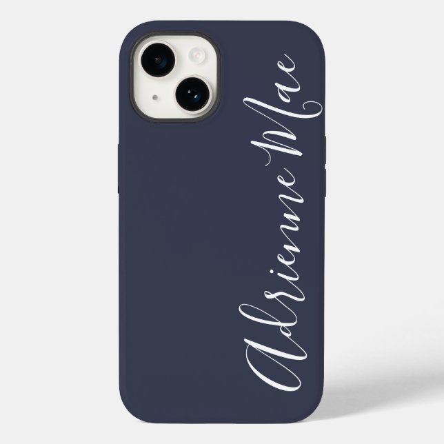 Simply Personalized Navy Blue Case-Mate iPhone Case (Back)