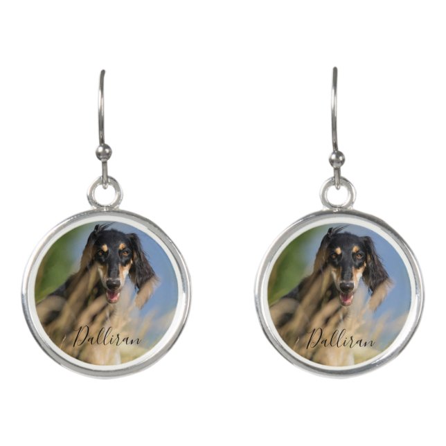 Simply Personalized Pet Name & Photo Earrings (Front)