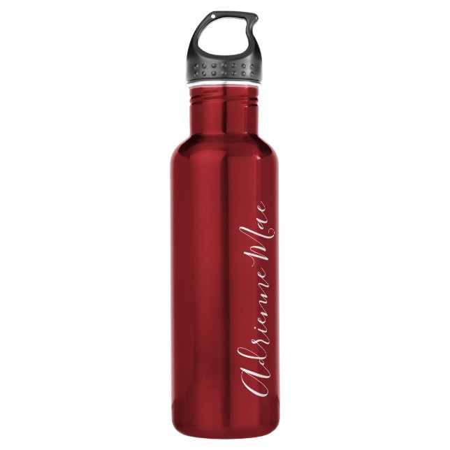 Simply Personalized Red Stainless Steel Water Bottle (Front)