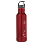 Simply Personalized Red Stainless Steel Water Bottle