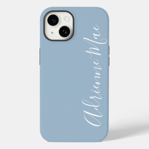 Simply Personalized Script Dusty Blue Case_Mate iPhone 14 Case