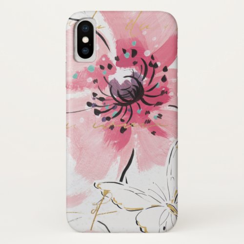 Simply Pink  Watercolor Floral iPhone X Case