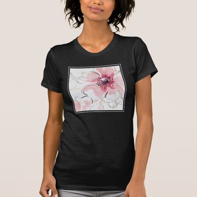 Simply Pink | Watercolor Floral T-Shirt (Front)