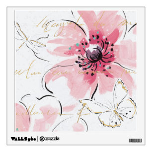 Simply Pink   Watercolor Floral Wall Decal